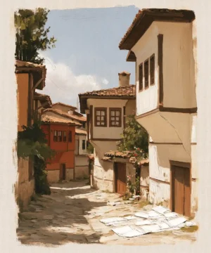 Van Gölü Yelkenli ve Akdamar Adası Yağlı Boya Resim Posteri