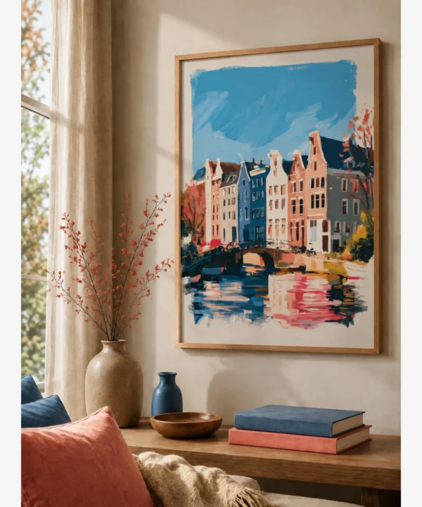 Amsterdam Kanal Evleri Poster