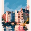 Amsterdam Kanal Evleri Poster