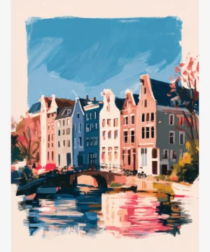Amsterdam Kanal Evleri Poster