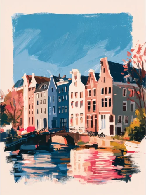 Amsterdam Kanal Evleri Poster