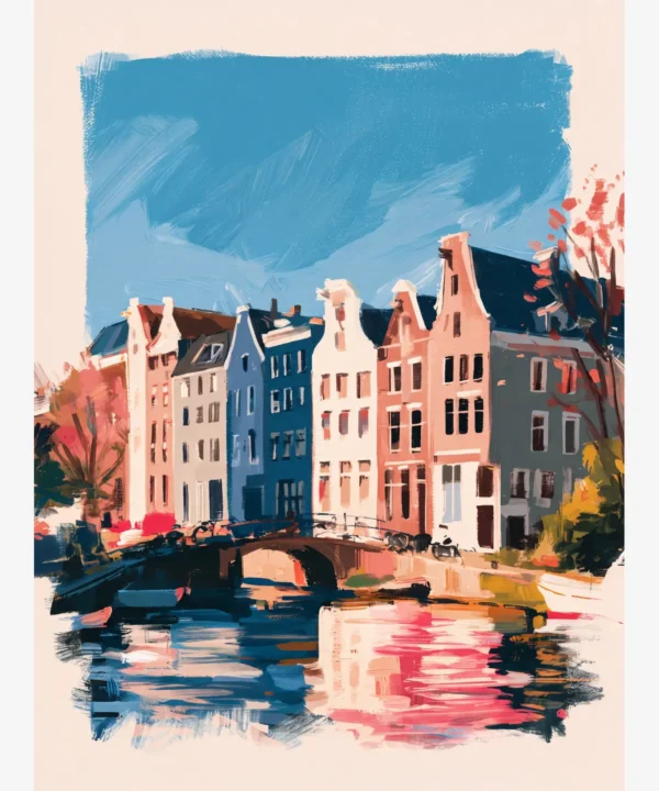 Amsterdam Kanal Evleri Poster