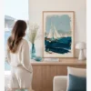Bodrum Gulet Filosu Yağlı Boya Resim Posteri