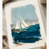 Bodrum Gulet Filosu Yağlı Boya Resim Posteri
