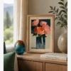 Cam Vazoda Pembe Güller Poster