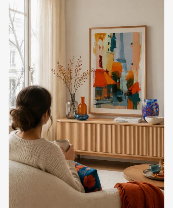 Eyfel Kulesine Açılan Paris Sokağı Poster