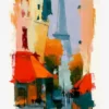 Eyfel Kulesine Açılan Paris Sokağı Poster