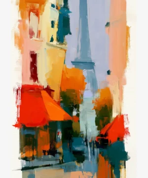 Eyfel Kulesine Açılan Paris Sokağı Poster