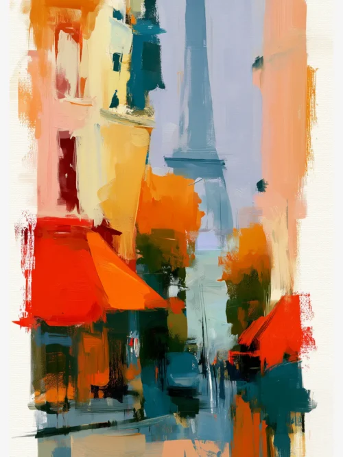 Eyfel Kulesine Açılan Paris Sokağı Poster