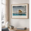 Hasui Kawase-Kansa Temple at Lake Tazawa Poster