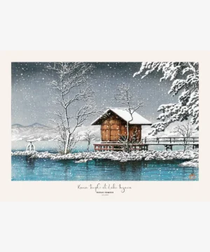 Hasui Kawase-Kansa Temple at Lake Tazawa Poster
