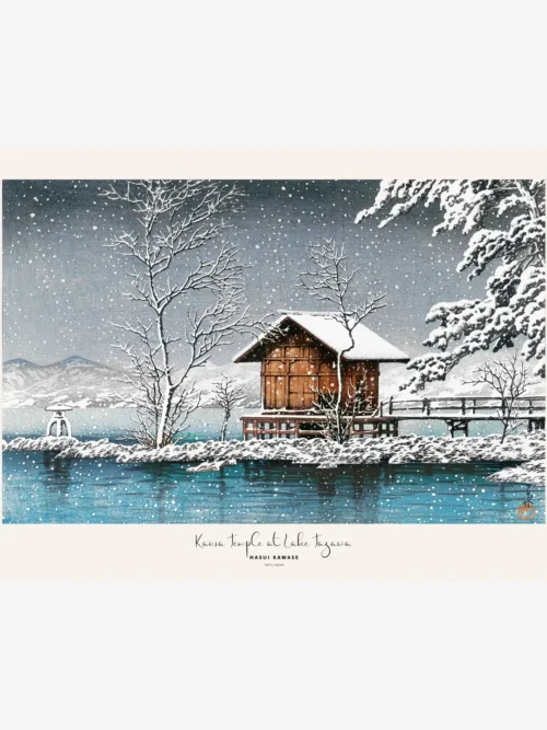 Hasui Kawase-Kansa Temple at Lake Tazawa Poster