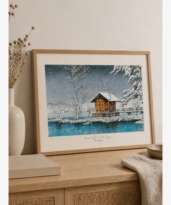 Hasui Kawase-Kansa Temple at Lake Tazawa Poster