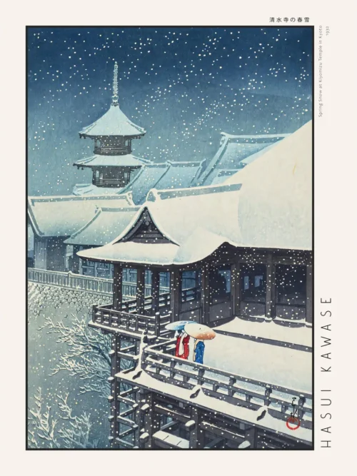 Hasui Kawase-Kiyomizu Temple in Snow Poster