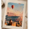 kapadokya-sicak-hava-balonlari-poster-baski-detayi Kapadokya Sıcak Hava Balonları Yağlı Boya Resim Posteri