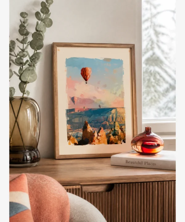 kapadokya-sicak-hava-balonlari-sanat-baskisi Kapadokya Sıcak Hava Balonları Yağlı Boya Resim Posteri