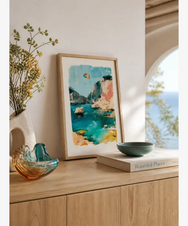 kas-kiyilari-deniz-parasutu-sanat-baskisi Kaş Kıyıları Deniz Paraşütü Yağlı Boya Resim Posteri
