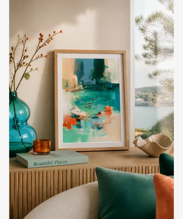 Kekova Batık Şehir Kanolar Yağlı Boya Resim Posteri