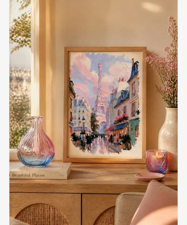 Pembe Paris Eyfel Kulesi Poster