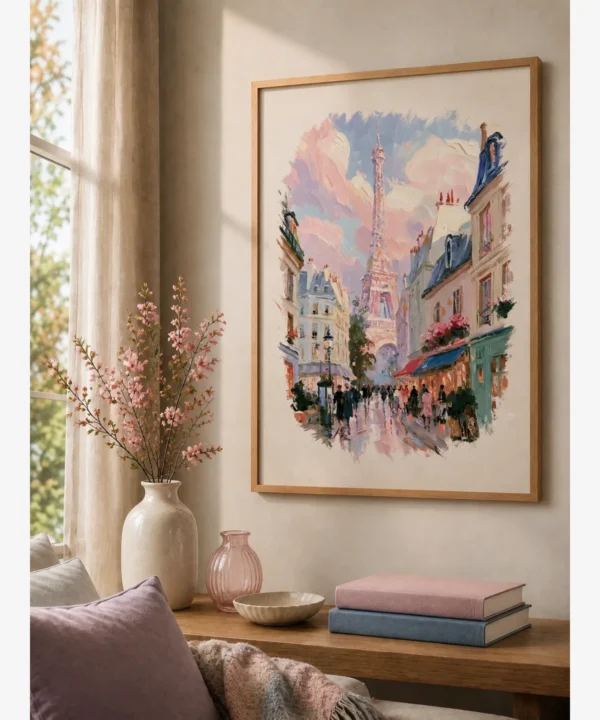 Pembe Paris Eyfel Kulesi Poster