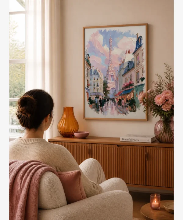 Pembe Paris Eyfel Kulesi Poster