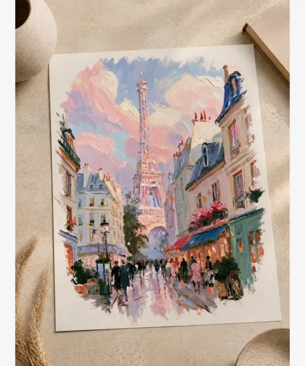 Pembe Paris Eyfel Kulesi Poster