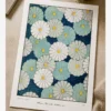 Shin Bijutsukai-Blue Floral Pattern Poster