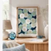 Shin Bijutsukai-Blue Floral Pattern Poster