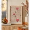 William Morris-Pink on a Cream Poster