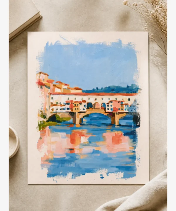 Floransa Ponte Vecchio Köprüsü Poster