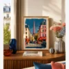 Paris Eyfel Kulesi Cadde Manzarası Poster