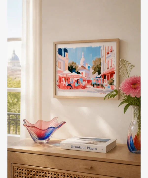 Paris Montmartre Manzarasında Sanatçılar Poster