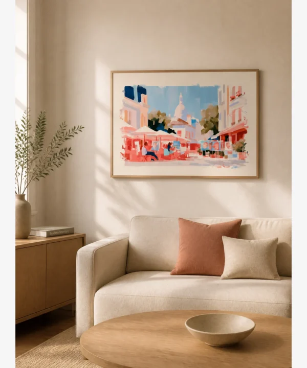 Paris Montmartre Manzarasında Sanatçılar Poster