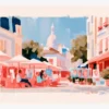 Paris Montmartre Manzarasında Sanatçılar Poster