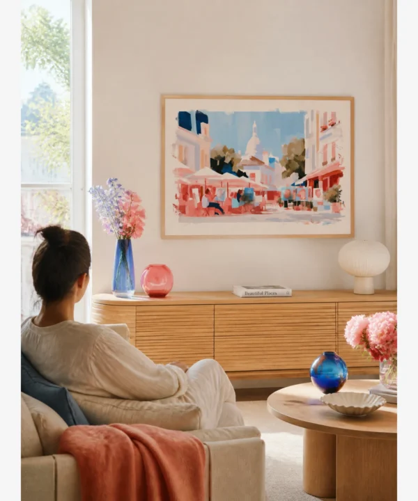 Paris Montmartre Manzarasında Sanatçılar Poster