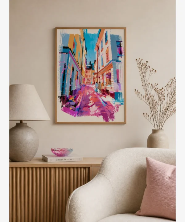 Stokholm Gamla Stan Renkli Binaları Poster