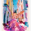 Stokholm Gamla Stan Renkli Binaları Poster