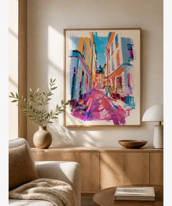 Stokholm Gamla Stan Renkli Binaları Poster
