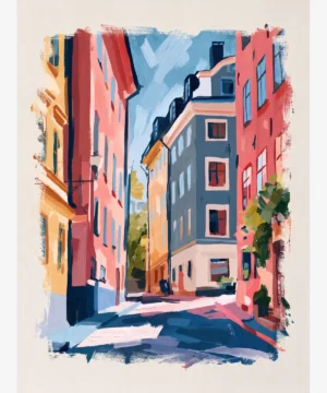 Stokholm Gamla Stan Sokakları Poster