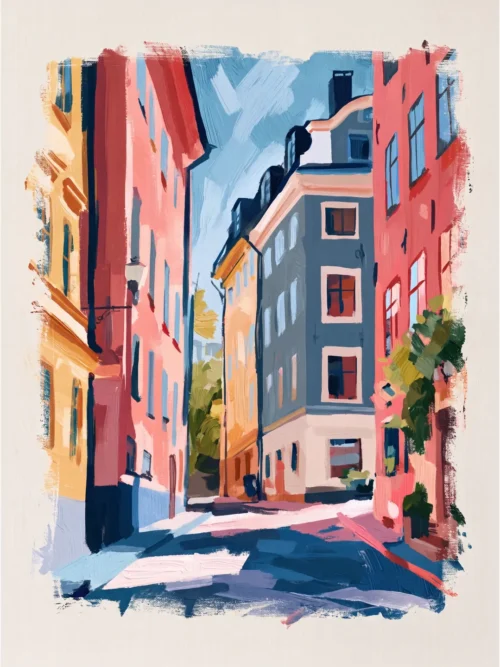 Stokholm Gamla Stan Sokakları Poster