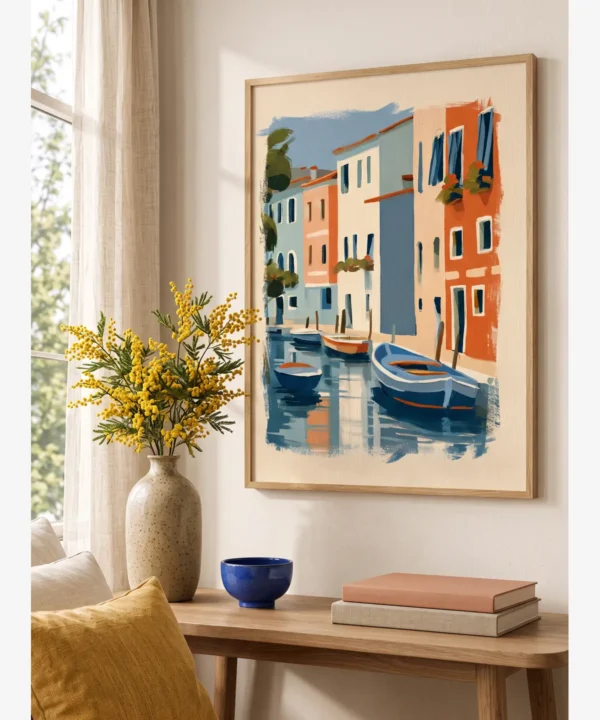Venedik Sakin Kanal Gondollar Poster
