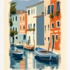 Venedik Sakin Kanal Gondollar Poster