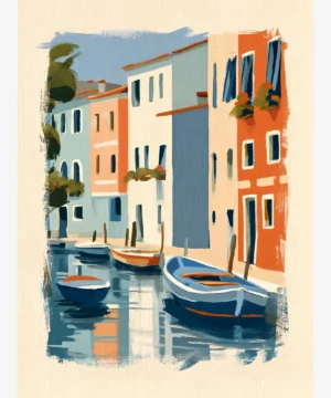 Venedik Sakin Kanal Gondollar Poster