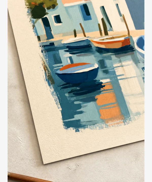 Venedik Sakin Kanal Gondollar Poster