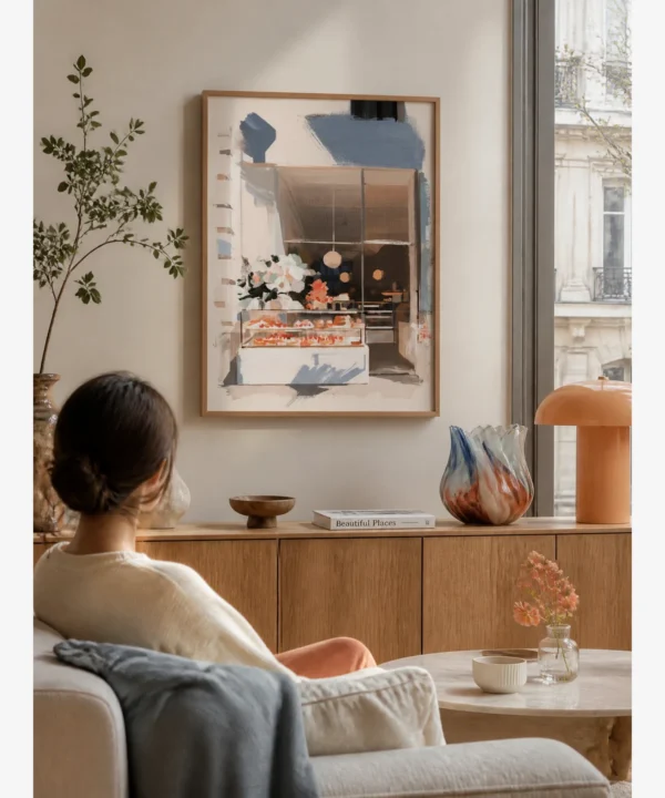 Viyana Çiçekli Pastane Vitrini Poster