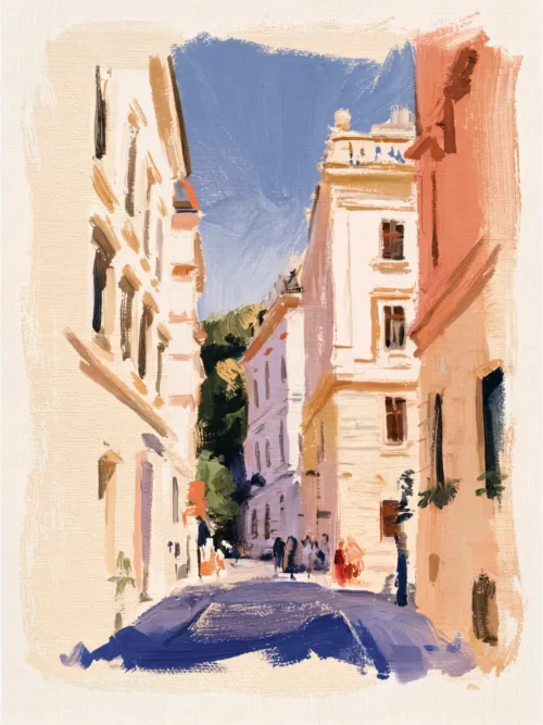 Viyana Eski Şehir Sokağı Poster