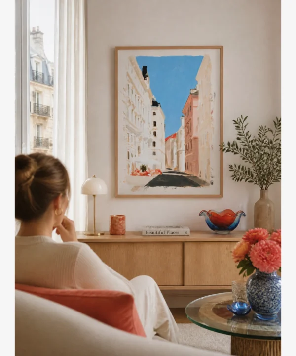 Viyana Pastel Avrupa Sokağı Poster