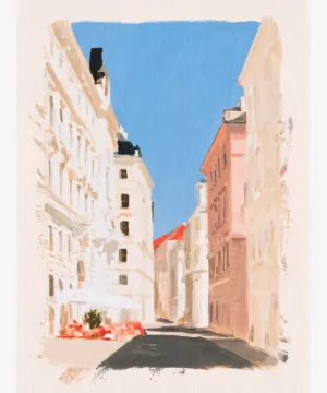 Viyana Pastel Avrupa Sokağı Poster