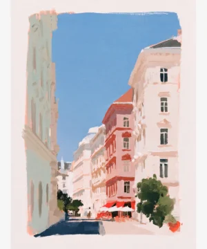 Viyana Pastel Tarihi Sokak Poster