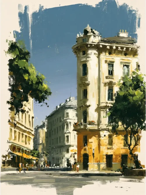 Viyana Tarihi Köşe Binası Poster